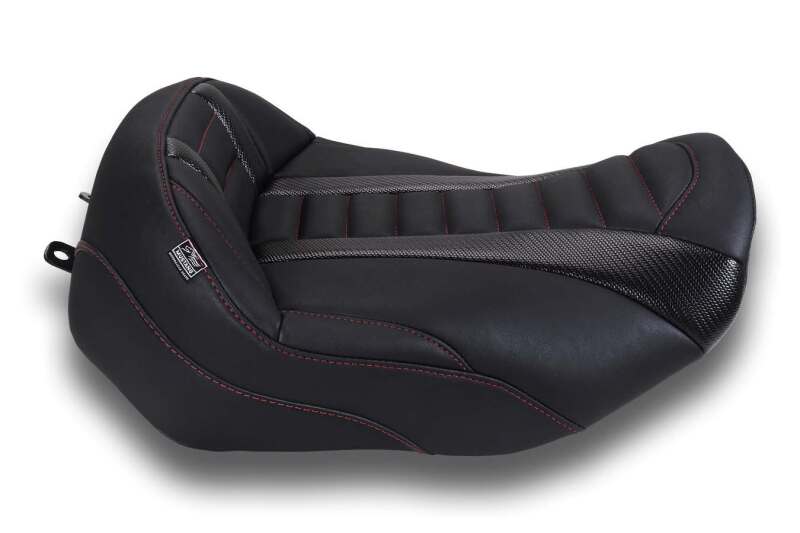 Mustang Motorcycle Mustang 23-26 Harley CVO Road Glide, Street Glide, Deluxe T Solo Blk w Dark Cherry Thread