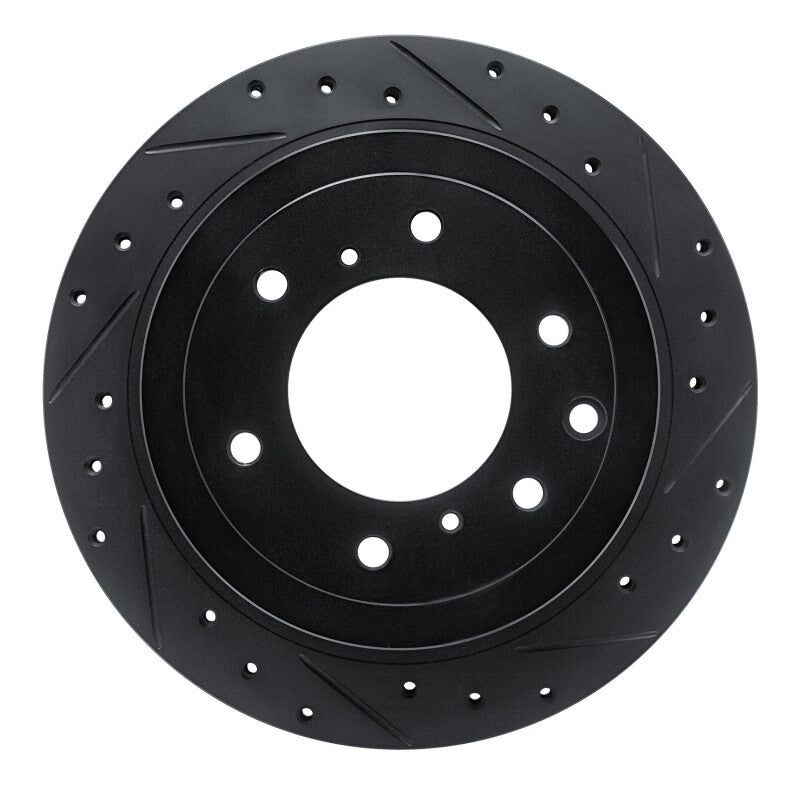 R1 Concepts R1 08-14 Mitsubishi Montero Limited (Mexico) Rear Right Drilled & Slotted Black Brake Rotor