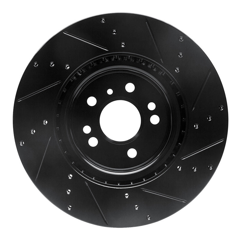 R1 Concepts R1 12-18 Mercedes-Benz ML350 Front Left Drilled & Slotted Black Brake Rotor