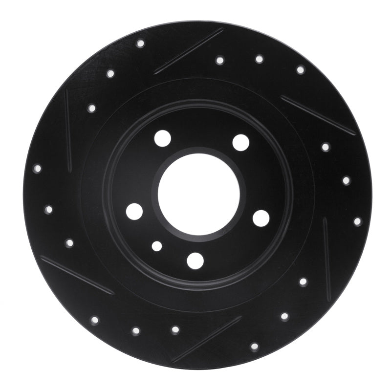 R1 Concepts R1 11-19 Buick Verano Rear Right Drilled & Slotted Black Brake Rotor