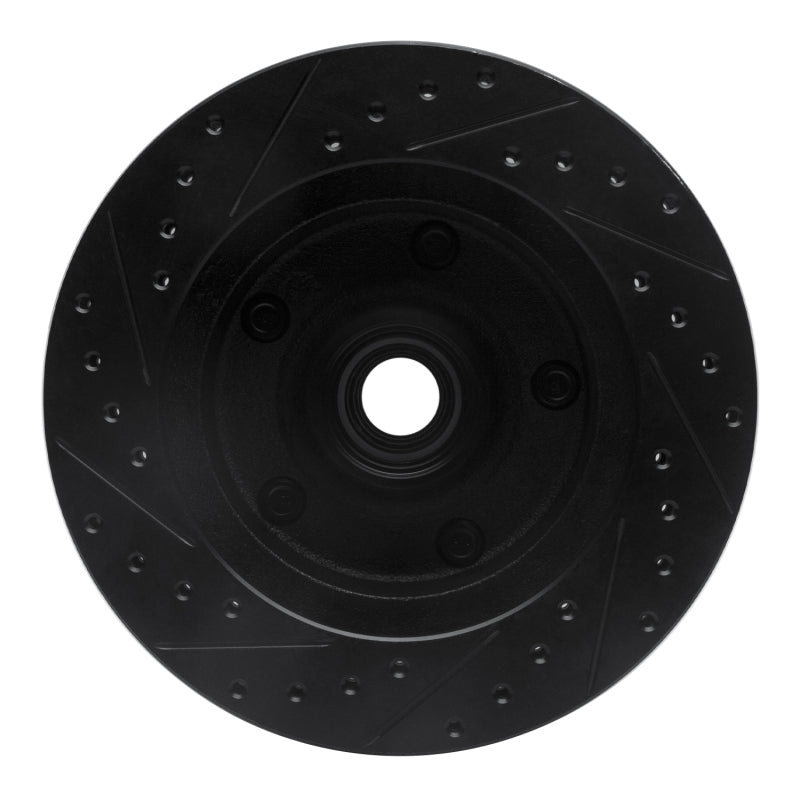 R1 Concepts R1 73-93 Ford E-100 Econoline Front Right Drilled & Slotted Black Brake Rotor