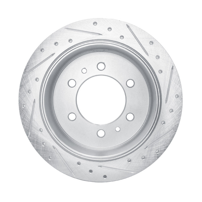 R1 Concepts R1 78-82 Nissan 620 Pickup Front Left Drilled & Slotted Silver Brake Rotor
