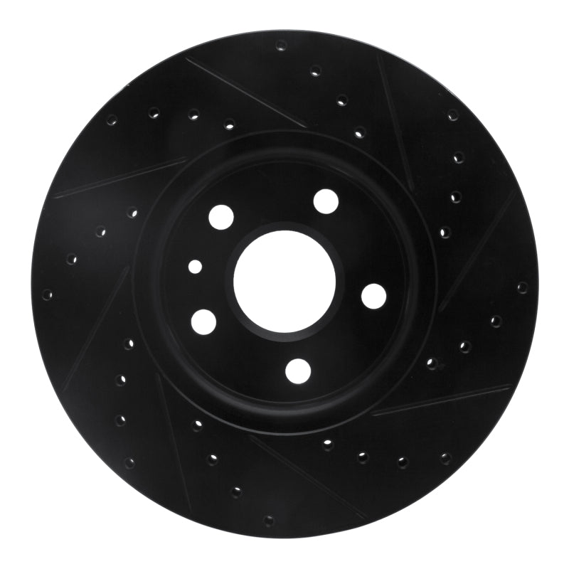 R1 Concepts R1 10-25 Buick Allure Front Left Drilled & Slotted Black Brake Rotor