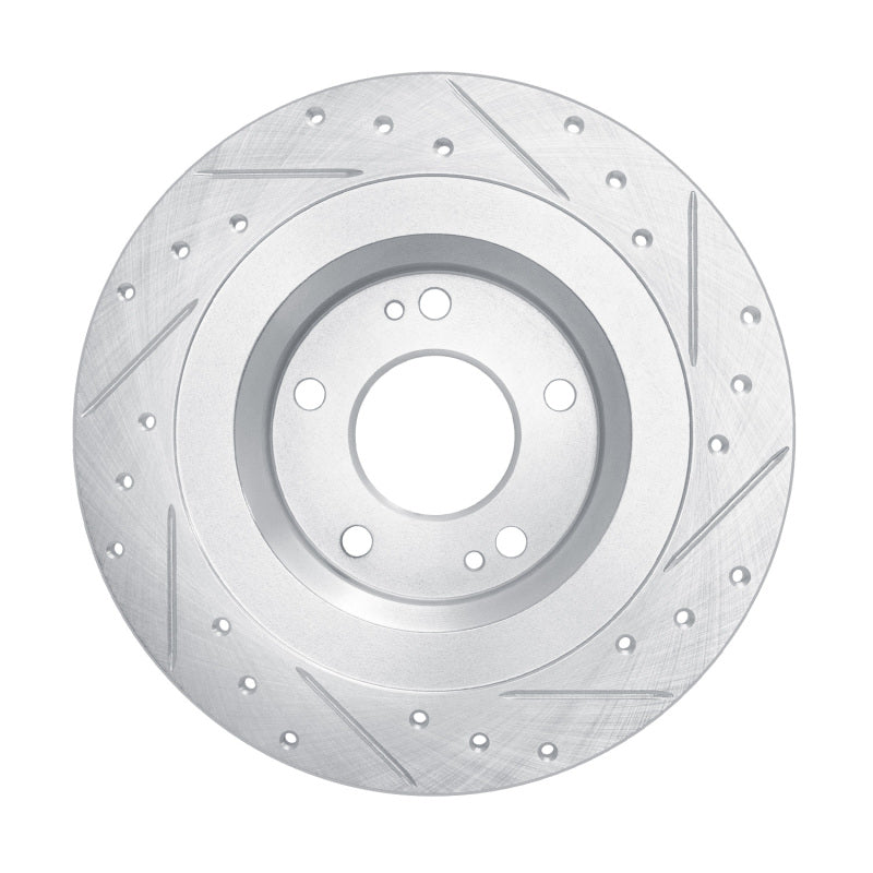 R1 Concepts R1 13-25 Mitsubishi Outlander PHEV Rear Left Drilled & Slotted Silver Brake Rotor
