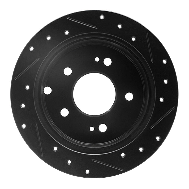 R1 Concepts R1 04-12 Mitsubishi Eclipse Rear Left Drilled & Slotted Black Brake Rotor