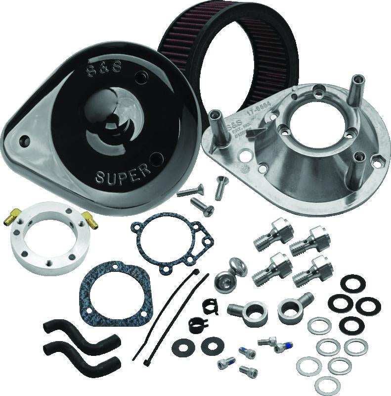 S&S Cycle 93-06 Carbureted BT/07-10 Softail CVO Models Teardrop Air Cleaner Kit - Gloss Black