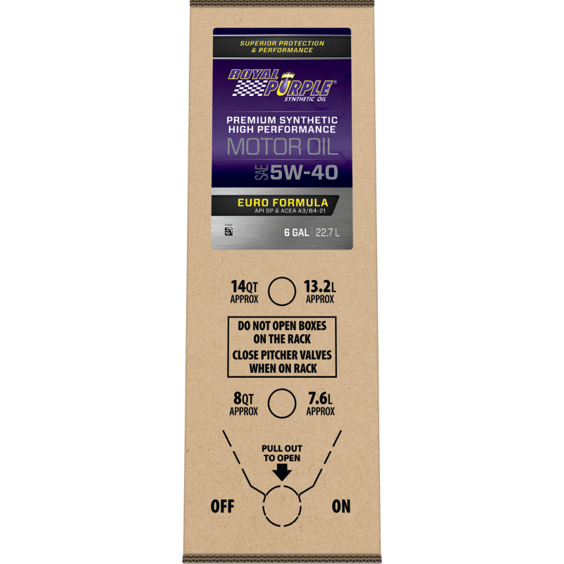 Royal Purple Premium Synthetic High Performance Euro Formula 5W40 Motor Oil - 6 Gallon Bag-In-Box