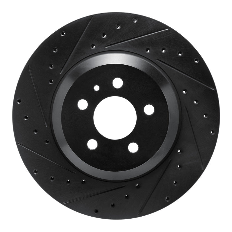 R1 Concepts R1 17-25 Tesla Model 3 Front Left Drilled & Slotted Black Brake Rotor