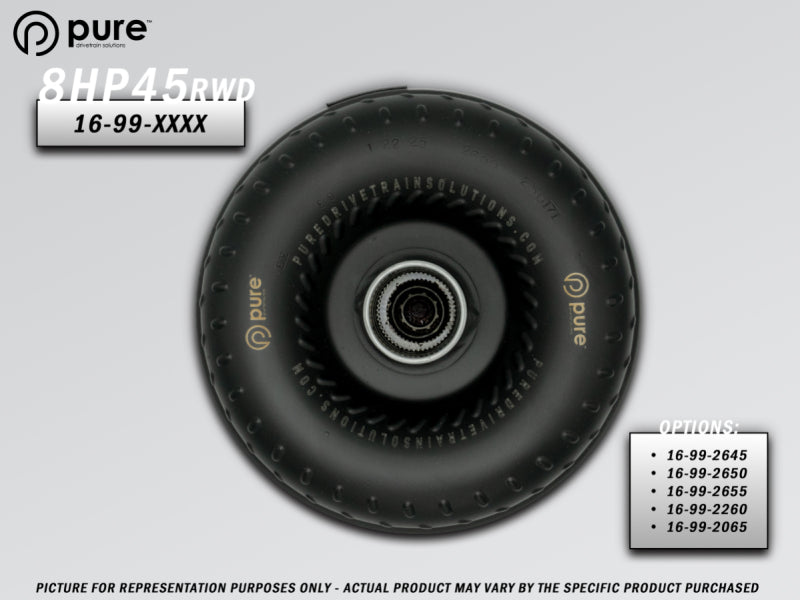 Pure Drivetrain Solutions Pure Drivetrain 8HP45 High Performance Billet Race Torque Converter - 22/60 Stator - RWD