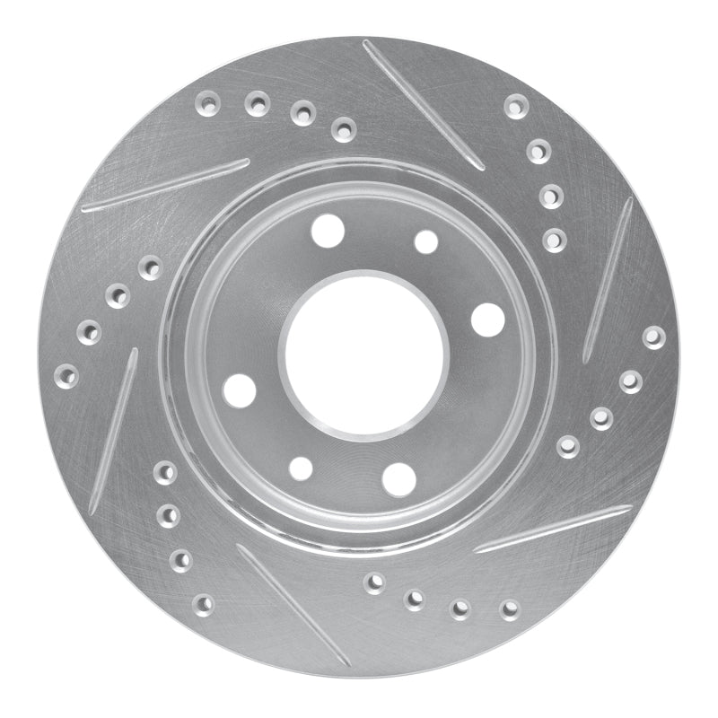 R1 Concepts R1 83-85 Renault R18I Front Left Drilled & Slotted Silver Brake Rotor
