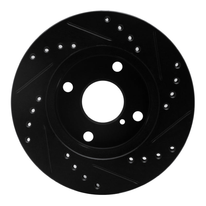 R1 Concepts R1 90-93 Mazda Miata Front Left Drilled & Slotted Black Brake Rotor
