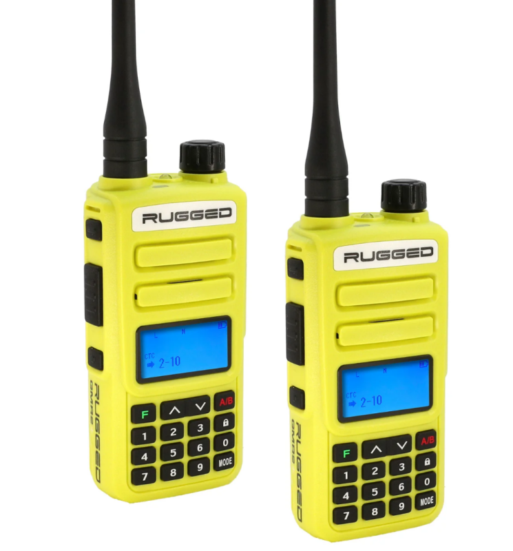 Rugged Radios 2 PACK - Rugged GMR2 PLUS - GMRS / FRS Two Way Handheld Radios Safety Yellow