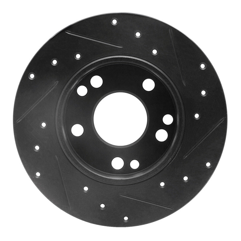 R1 Concepts R1 83-89 Mercedes-Benz 190D Front Left Drilled & Slotted Black Brake Rotor