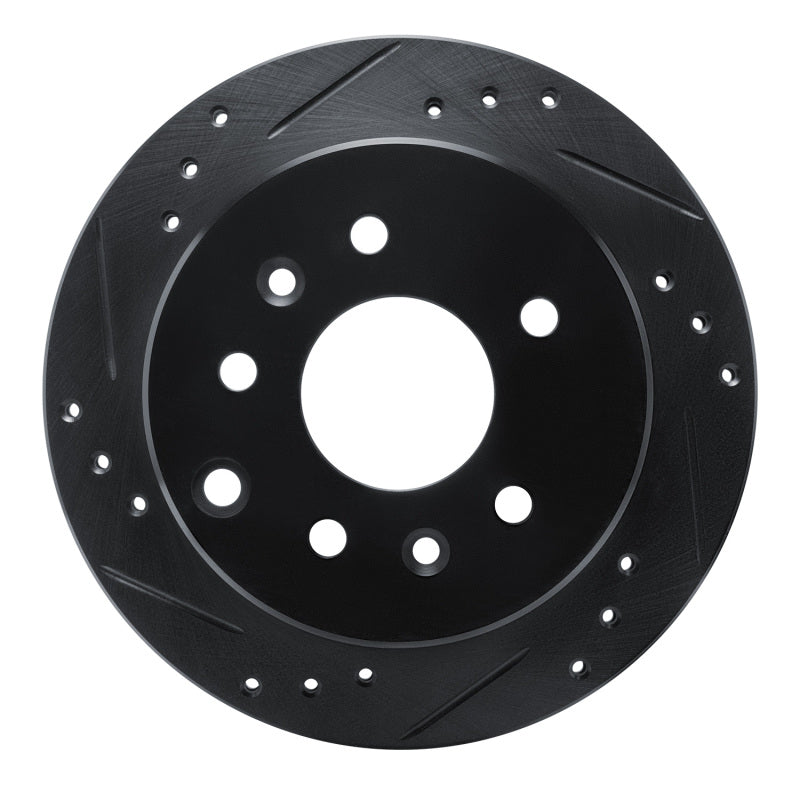 R1 Concepts R1 90-91 Mazda 929 Rear Left Drilled & Slotted Black Brake Rotor