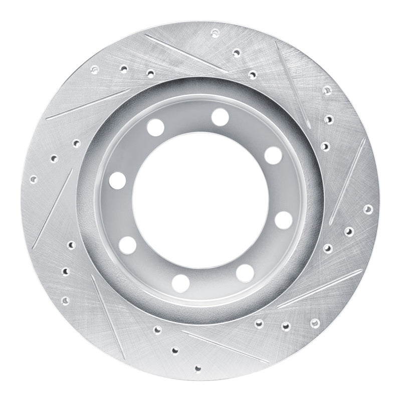 R1 Concepts R1 80-93 Dodge W200 Front Left Drilled & Slotted Silver Brake Rotor