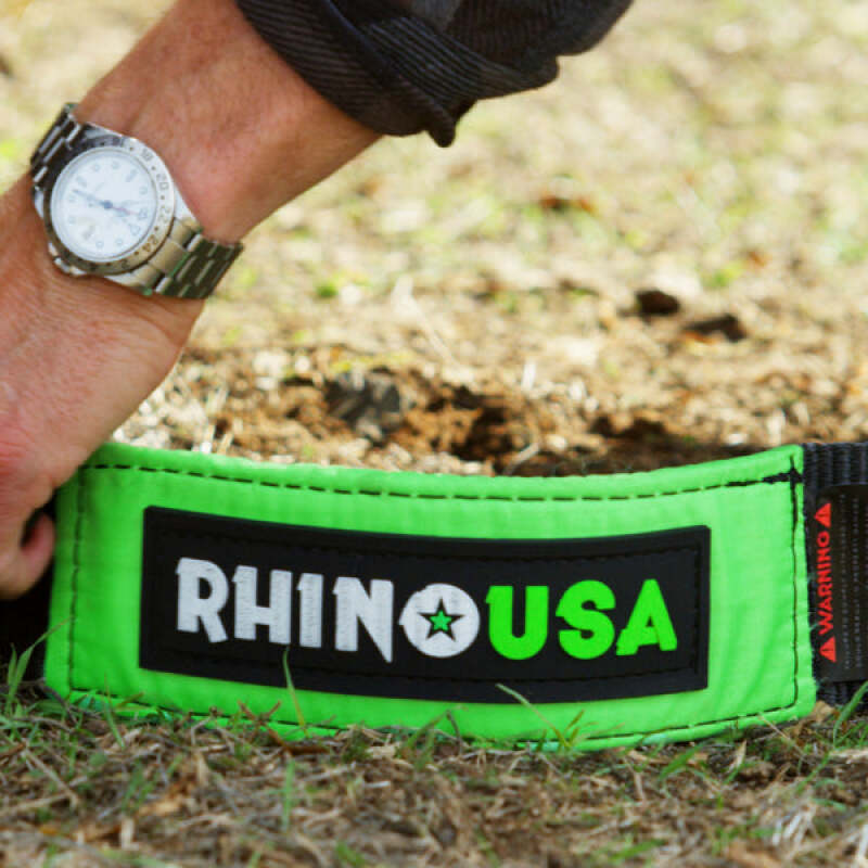 Rhino USA Recovery Tow Strap 4Inx30Ft (Green)