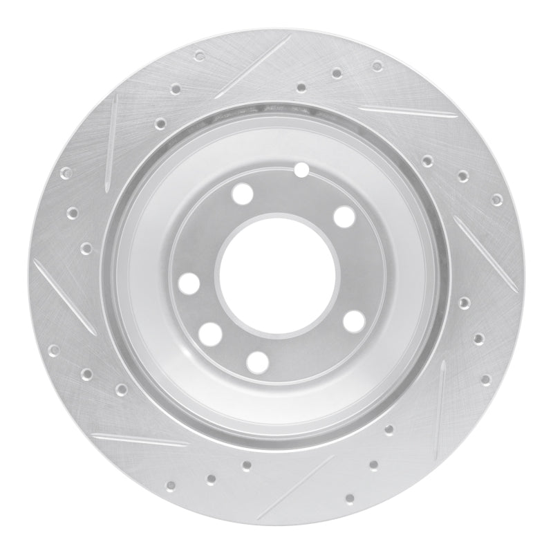 R1 Concepts R1 03-18 Audi Q7 Rear Right Drilled & Slotted Silver Brake Rotor