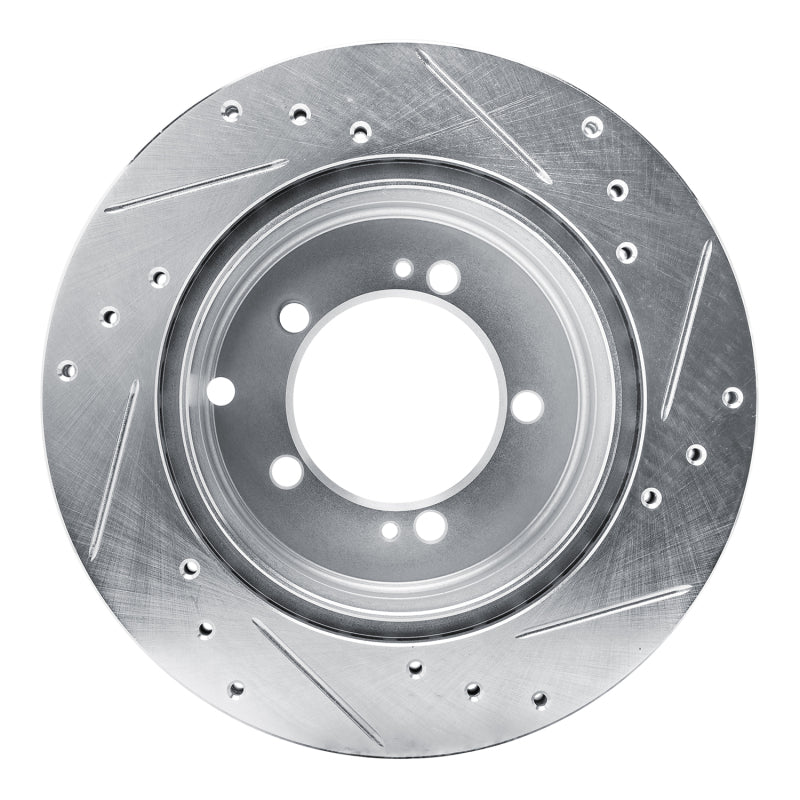 R1 Concepts R1 92-96 Mitsubishi DIAMANTE Rear Left Drilled & Slotted Silver Brake Rotor