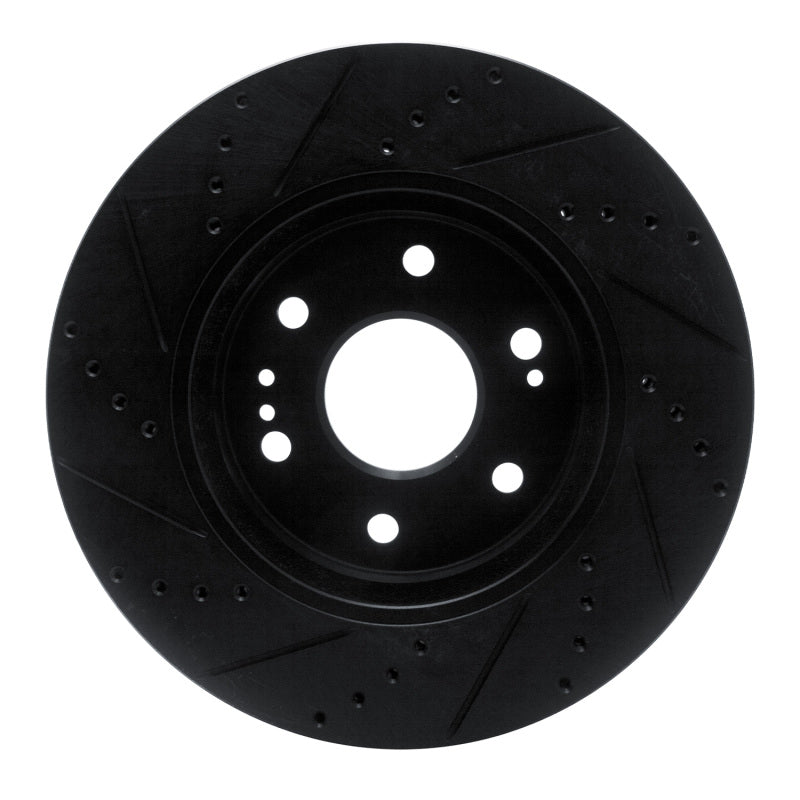 R1 Concepts R1 2019-2026 Cadillac Escalade ESV Front Right Drilled & Slotted Black Brake Rotor