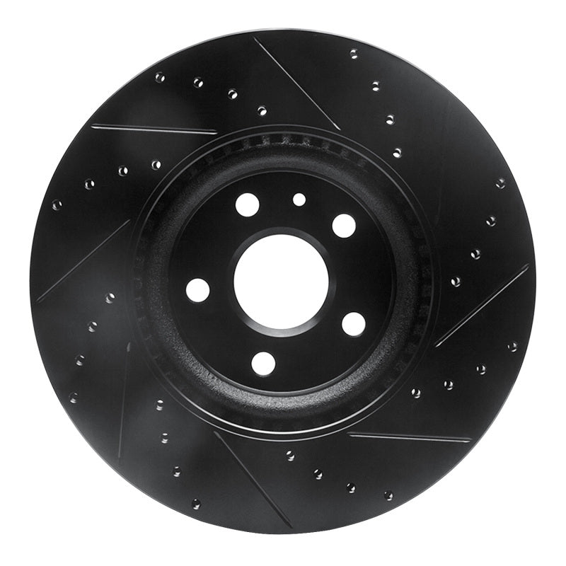 R1 Concepts R1 08-17 Cadillac CTS Front Left Drilled & Slotted Black Brake Rotor