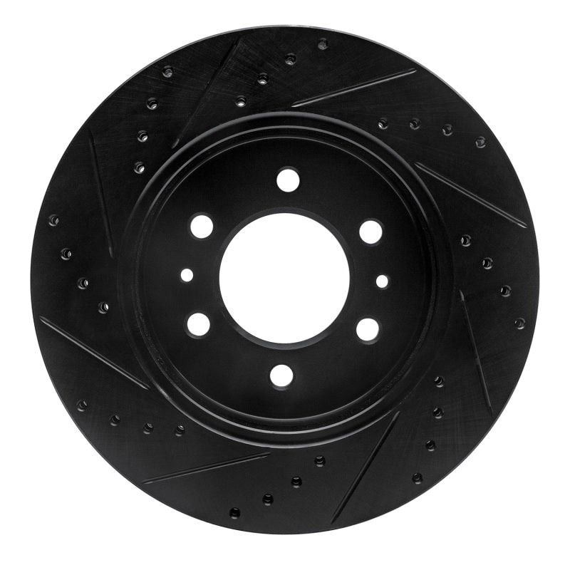 R1 Concepts R1 09-09 Ford F-150 RWD Front Right Drilled & Slotted Black Brake Rotor