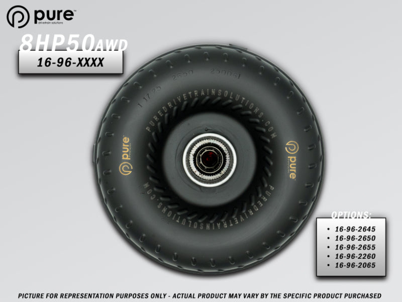 Pure Drivetrain Solutions Pure Drivetrain 8HP50 High Performance Billet Race Torque Converter - 22/60 Stator - AWD