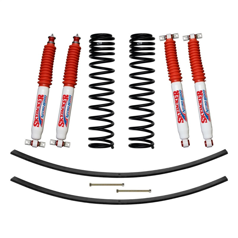Skyjacker 84-01 XJ 3in FR D-Rate Long Travel Coil Suspension Kit w/RR Add A Leaf/Nitro 8000 Shocks