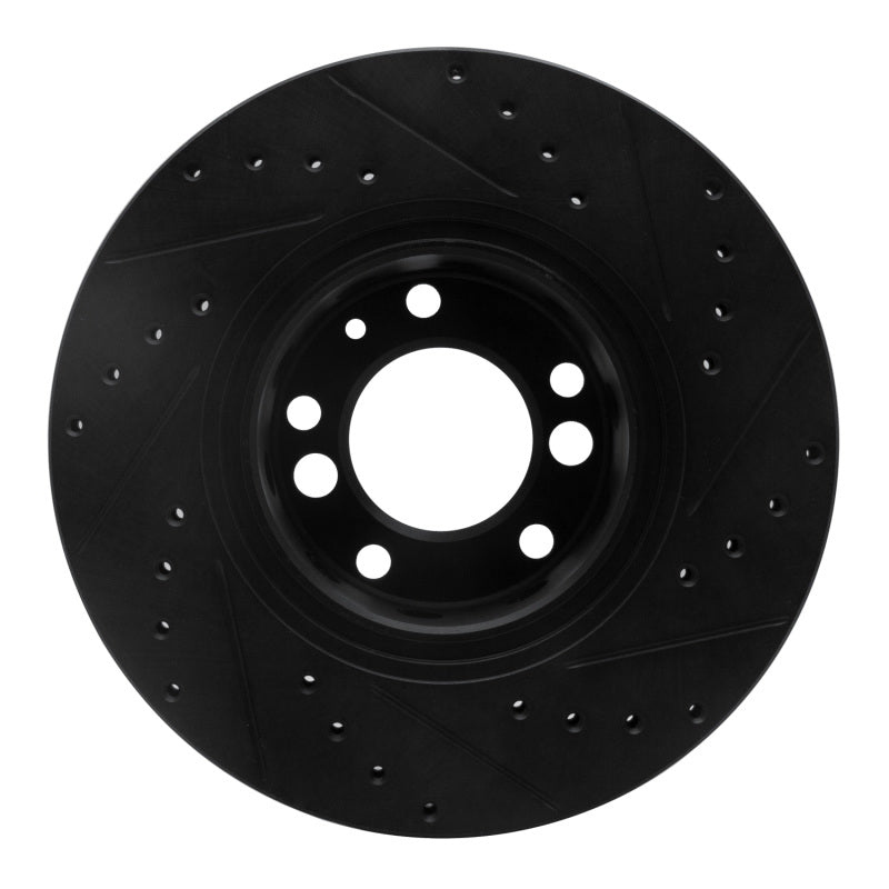 R1 Concepts R1 91-93 BMW M5 Front Left Drilled & Slotted Black Brake Rotor