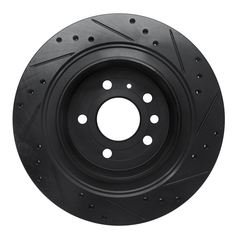 R1 Concepts R1 02-10 Saab 9-5 Rear Left Drilled & Slotted Black Brake Rotor
