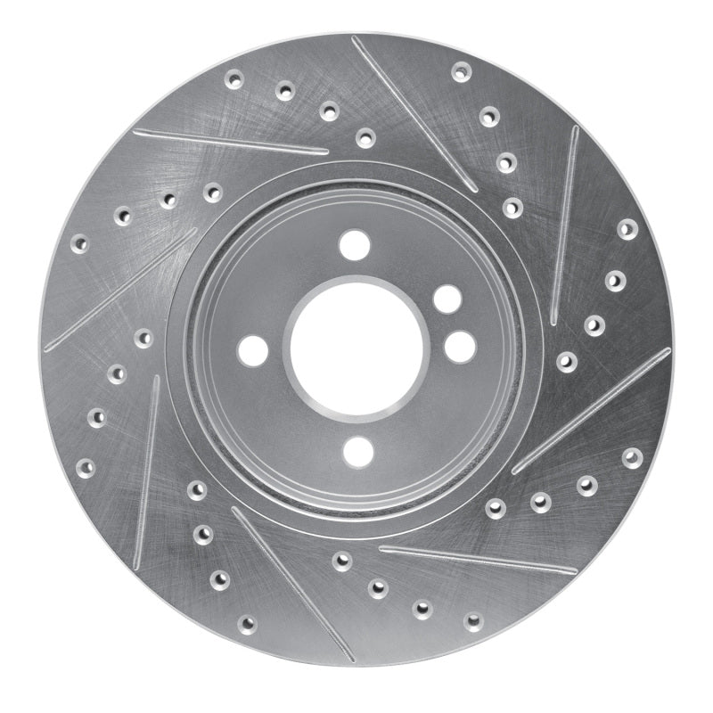 R1 Concepts R1 02-06 Mini Cooper (Excl Clubman) Front Left Drilled & Slotted Silver Brake Rotor