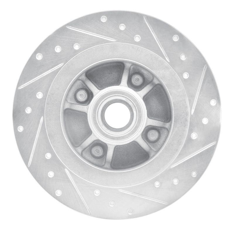 R1 Concepts R1 84-87 Nissan Maxima Rear Left Drilled & Slotted Silver Brake Rotor