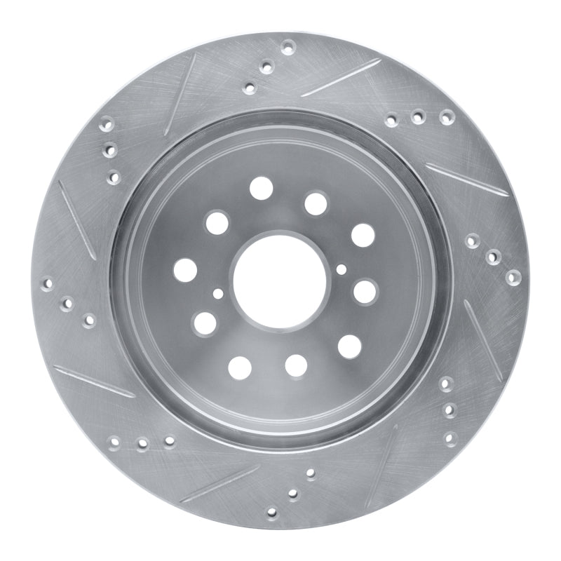 R1 Concepts R1 2001-2006 Lexus LS430 Rear Right Drilled & Slotted Silver Brake Rotor
