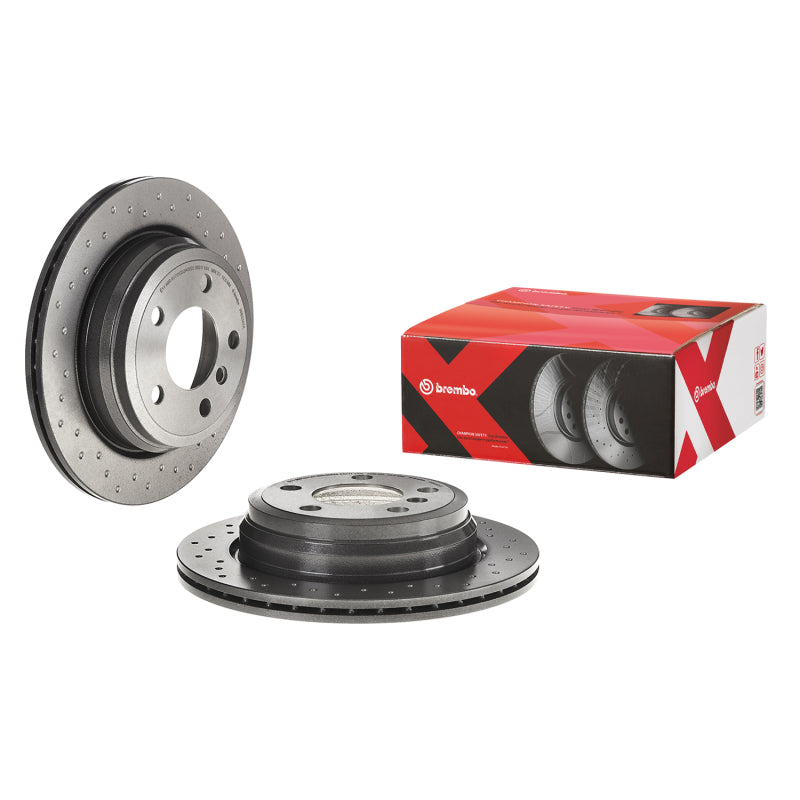 Brembo OE Brembo 13-18 BMW 320i xDrive Rear Premium Xtra Cross Drilled UV Coated Rotor