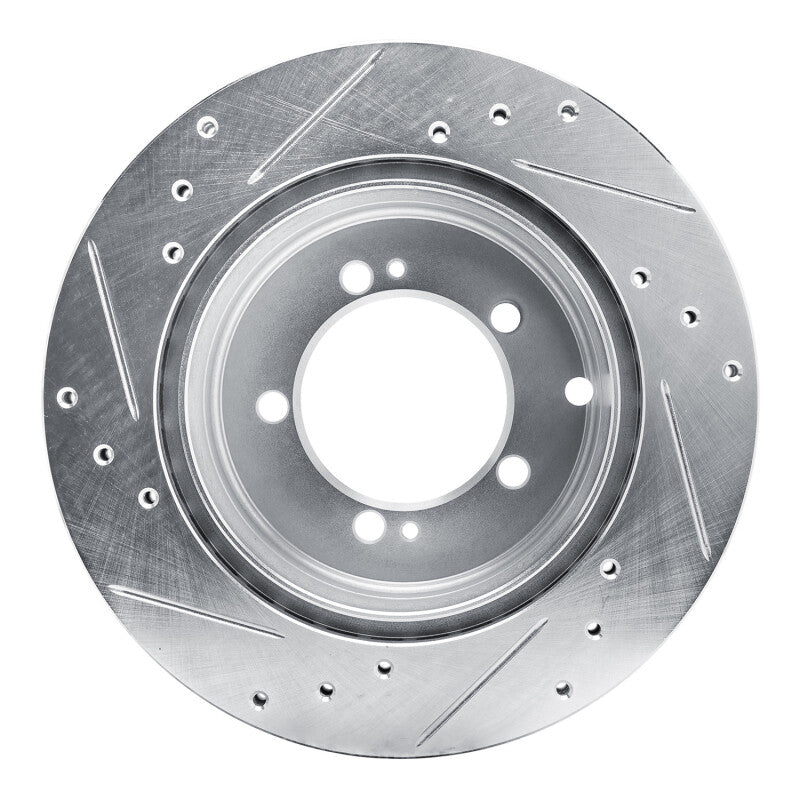 R1 Concepts R1 92-96 Mitsubishi DIAMANTE Rear Right Drilled & Slotted Silver Brake Rotor