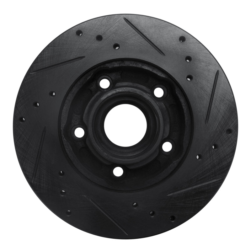 R1 Concepts R1 88-91 Mazda 929 Front Left Drilled & Slotted Black Brake Rotor