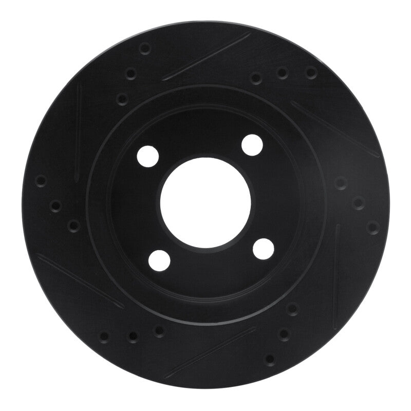 R1 Concepts R1 95-96 Dodge Neon (USA/Canada) Front Right Drilled & Slotted Black Brake Rotor