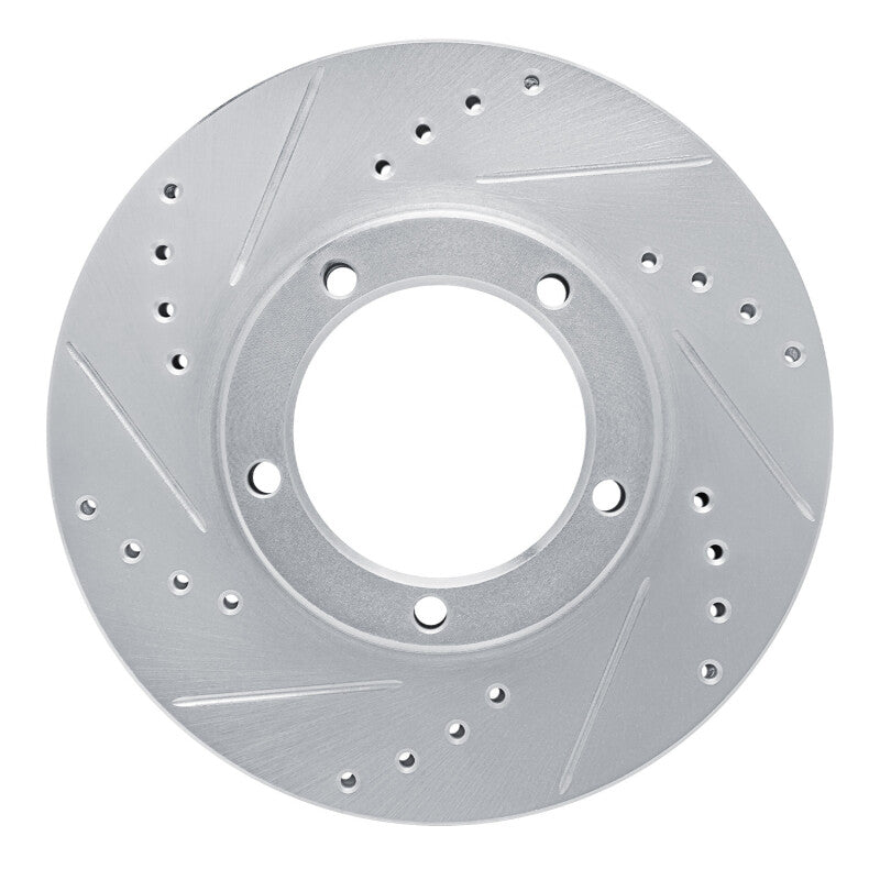 R1 Concepts R1 86-89 Toyota Van Front Left Drilled & Slotted Silver Brake Rotor
