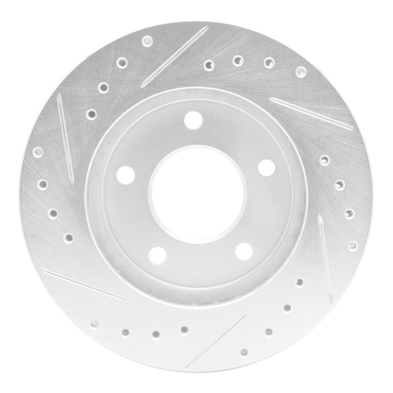 R1 Concepts R1 88-96 Buick Regal Front Right Drilled & Slotted Silver Brake Rotor