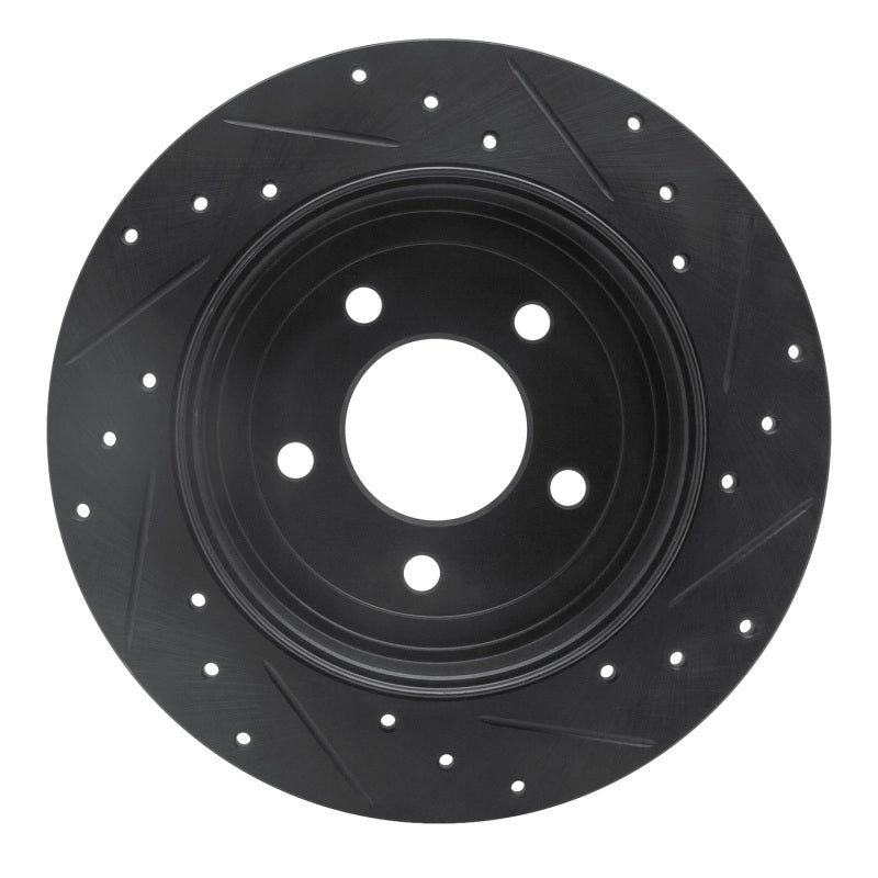 R1 Concepts R1 05-08 Ford Escape Rear Left Drilled & Slotted Black Brake Rotor