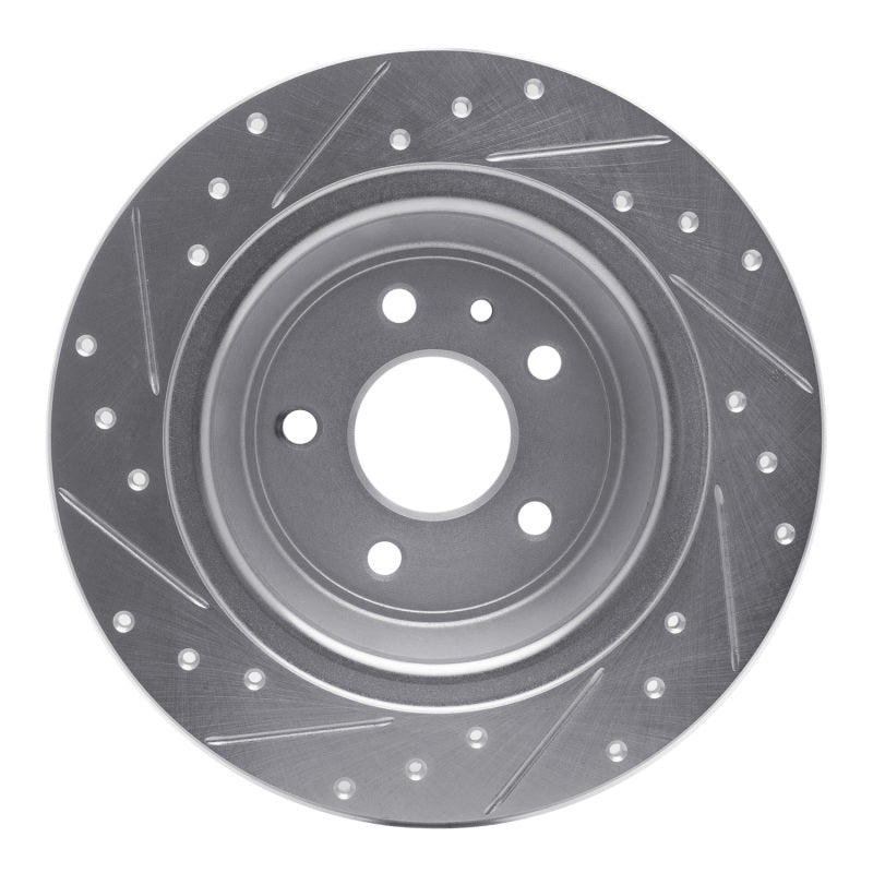 R1 Concepts R1 13-20 Ford Fusion Rear Right Drilled & Slotted Silver Brake Rotor