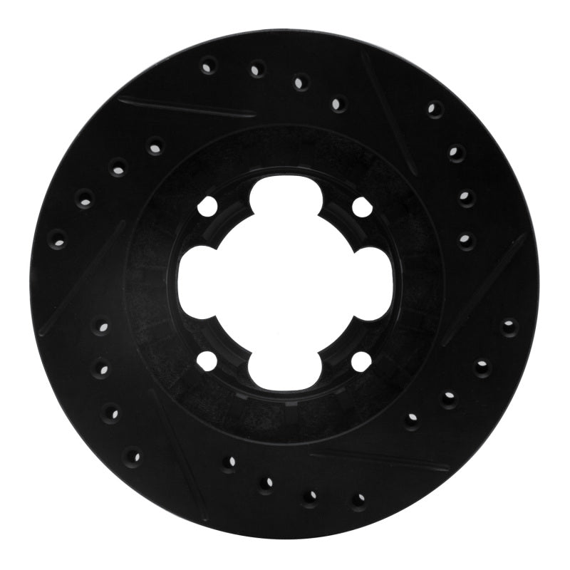 R1 Concepts R1 87-94 Subaru Justy Front Left Drilled & Slotted Black Brake Rotor