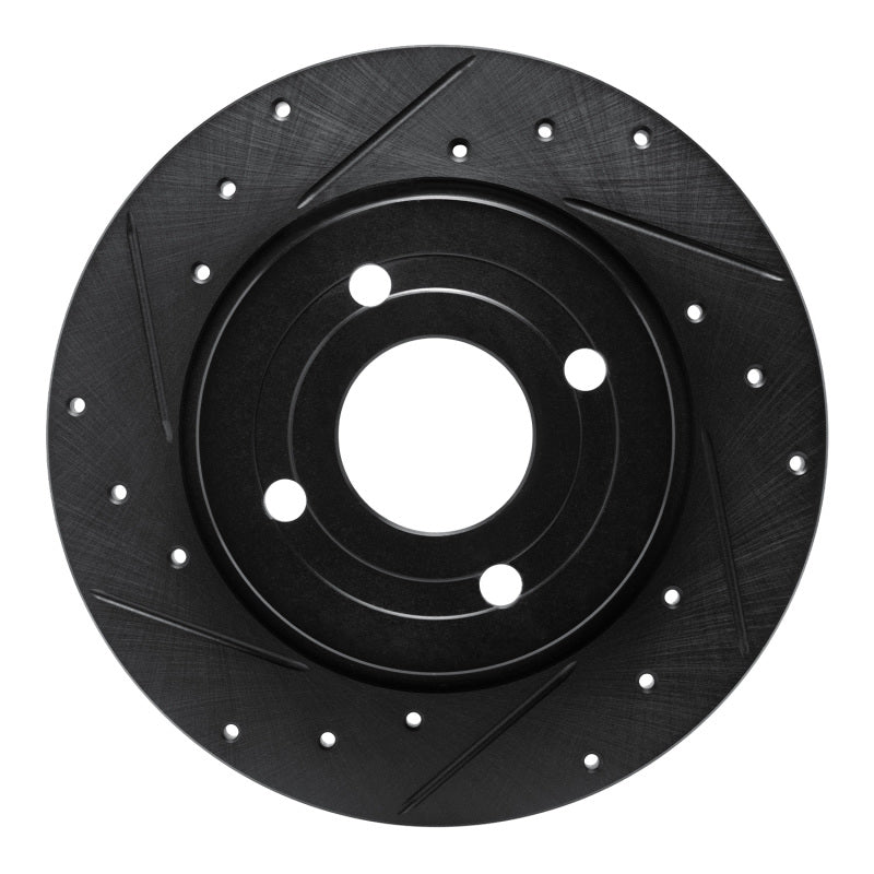 R1 Concepts R1 18-22 Ford Ecosport Rear Left Drilled & Slotted Black Brake Rotor