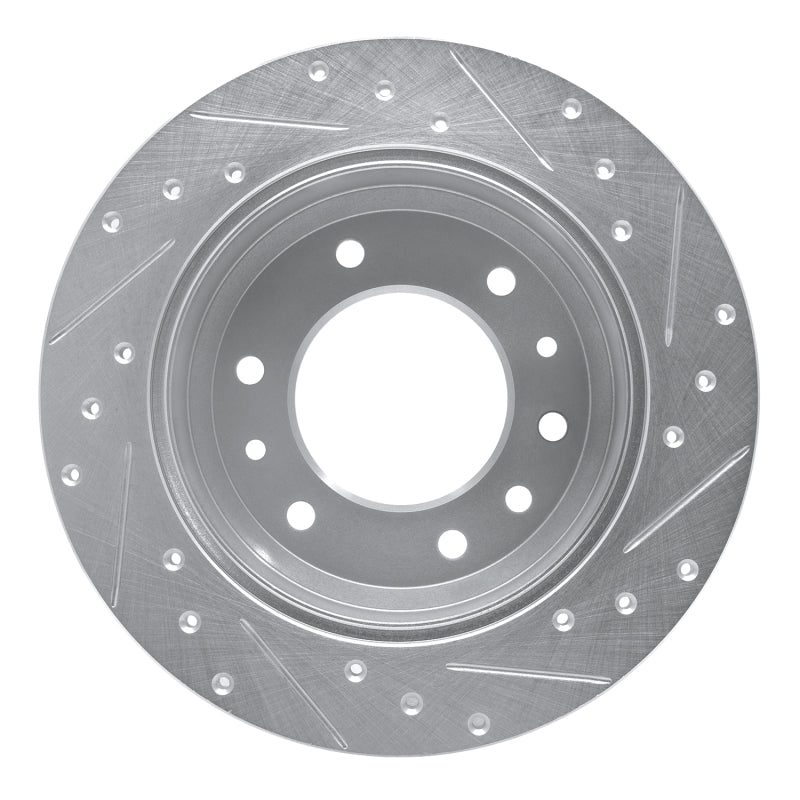 R1 Concepts R1 06-14 Hyundai Entourage Rear Left Drilled & Slotted Silver Brake Rotor