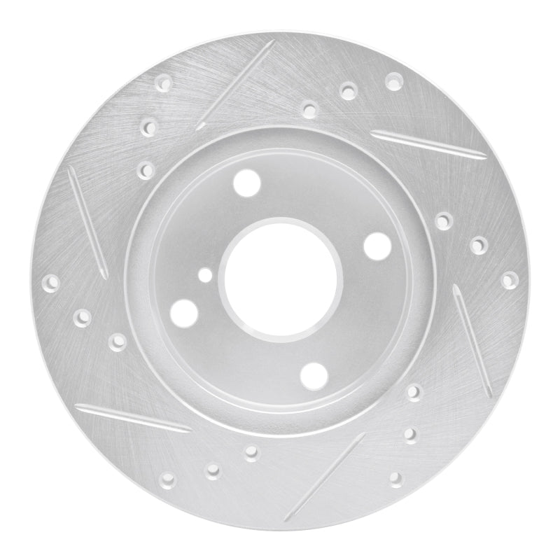 R1 Concepts R1 90-93 Mazda Miata Front Right Drilled & Slotted Silver Brake Rotor