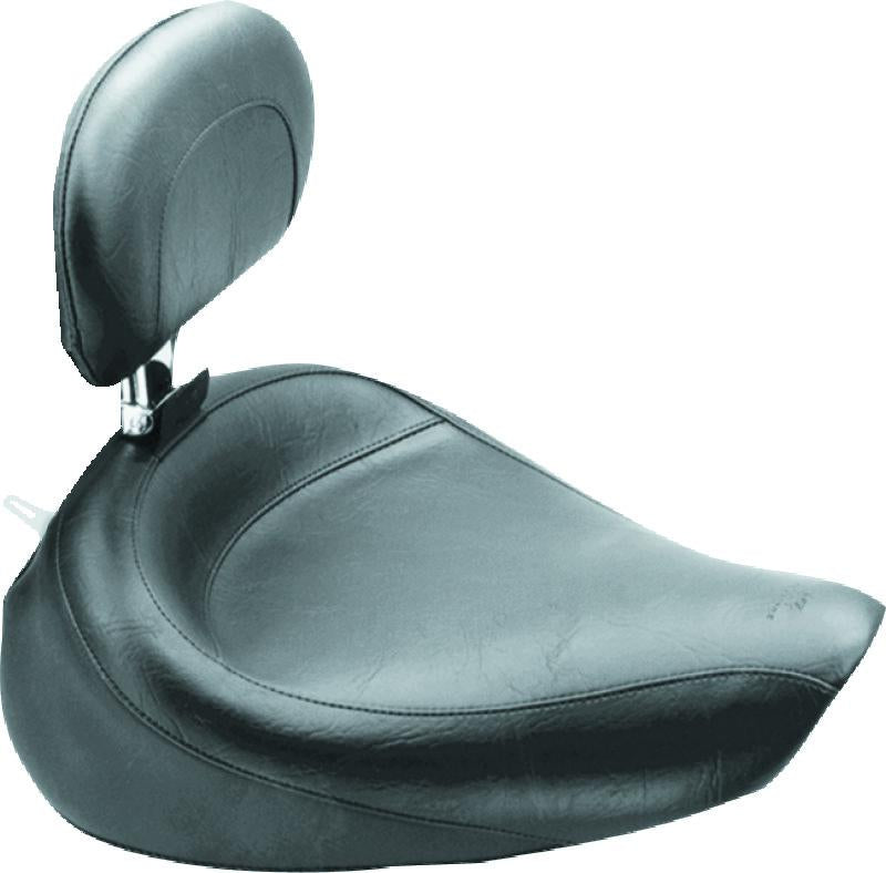 Mustang Motorcycle Mustang 91-05 Harley Dyna Wide Touring Solo Seat w/Driver Backrest - Black