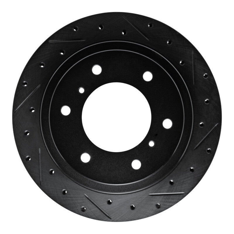 R1 Concepts R1 00-06 Mitsubishi Montero Rear Right Drilled & Slotted Black Brake Rotor