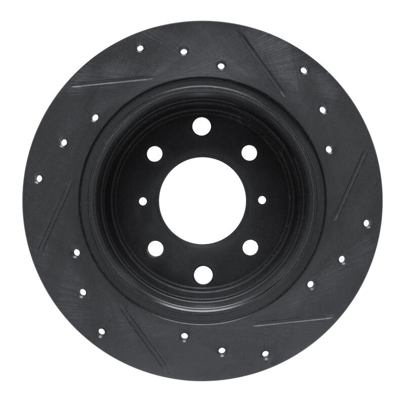 R1 Concepts R1 64-94 Alfa Romeo Giulia Rear Left Drilled & Slotted Black Brake Rotor