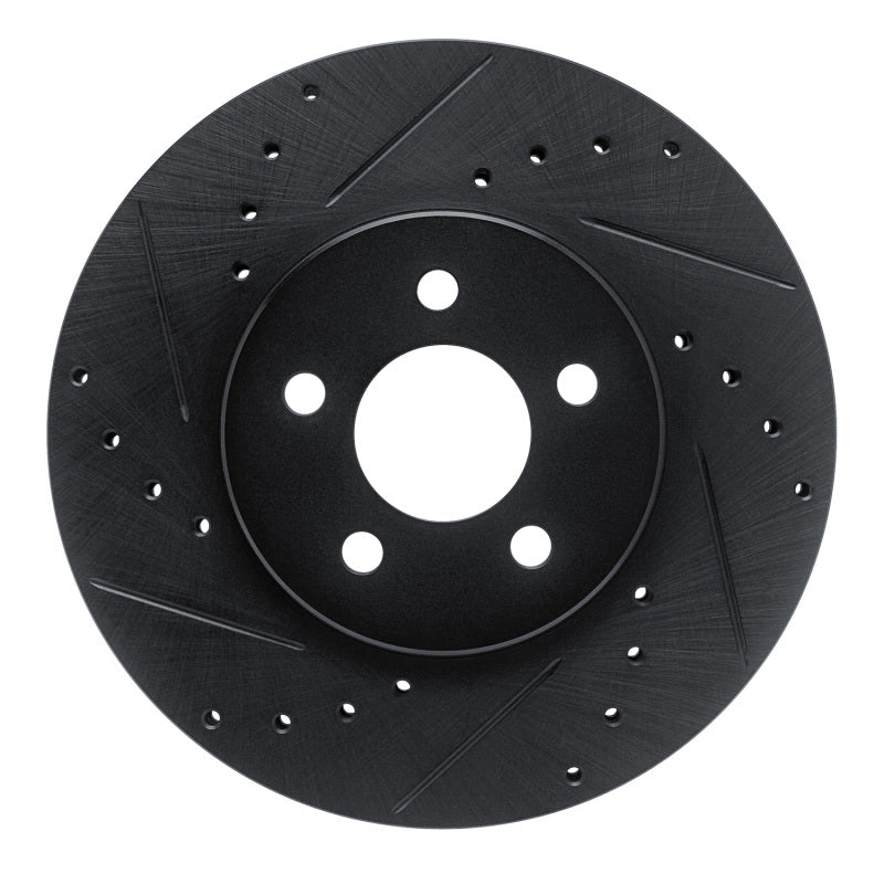 R1 Concepts R1 89-95 Chrysler LeBaron Front Left Drilled & Slotted Black Brake Rotor