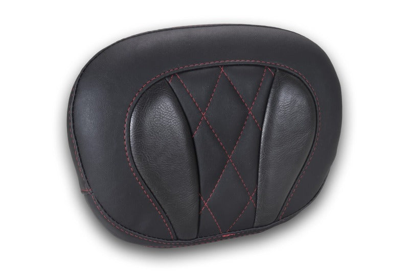 Mustang Motorcycle Mustang Deluxe Diamond Touring Sissy Bar Pad Black w/Dark Cherry Thread