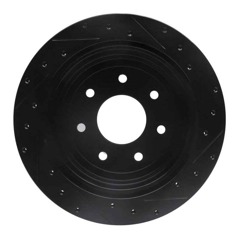 R1 Concepts R1 04-11 Ford F-150 RWD Rear Left Drilled & Slotted Black Brake Rotor